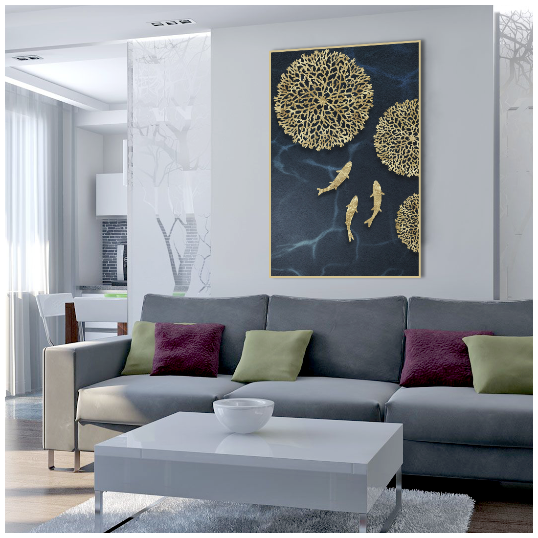 Картина интерьерная на холсте Art. home24 Подводный мир, 50 x 70