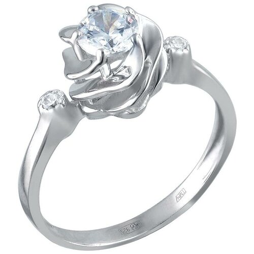 фото Эстет кольцо с 3 фианитами из серебра 01к1511422, размер 17