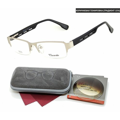 Тонированные очки с футляром-змейка CLASARDA мод. 5223 Цвет 4 с линзами NIKITA 1.56 GRADIENT BROWN, HMA/EMI -1.75 РЦ 60-62
