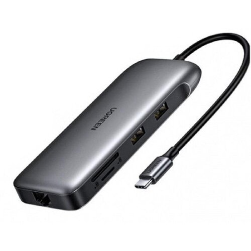 Разветвитель USB UGREEN 9 в 1, 2хUSB 3.0, HDMI, VGA, DP, RJ45, SD/TF(70301)