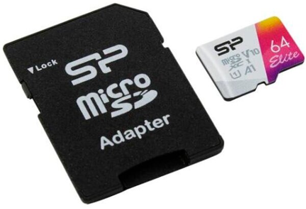 Флеш карта microSDXC 64Gb Class10 Silicon Power SP064GBSTXBV1V20SP Elite + adapter