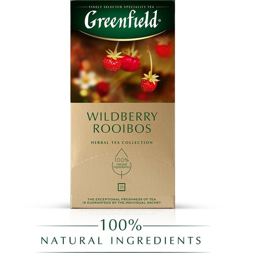 Чай GREENFIELD Wildberry Rooibos фруктовый ароматизированный, 25 пакетиков