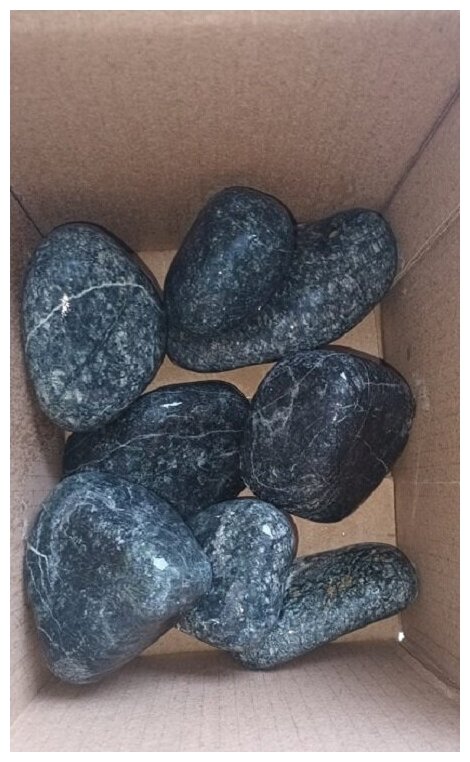 Черный принц камни для бани шлифованные высший сорт (размер 7-14 см) упаковка 10 кг - фотография № 1