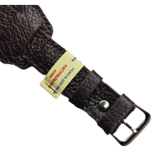 Ремешок Знамя, фактура тиснение, гладкая, диаметр шпильки 1.5 мм, размер 18мм, золотой, черный