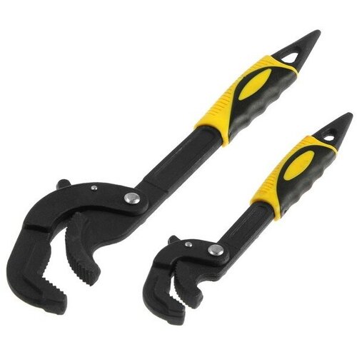 Ключи самозажимные тундра 45 сталь раскрытие 14 - 27 мм 30 - 63 мм 265 и 380 мм 2 шт 1583₽