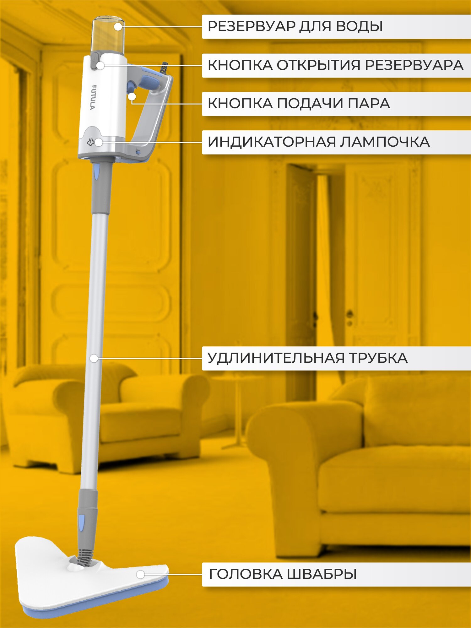 Паровая швабра Xiaomi Futula Steam Mop SM8 - фотография № 6