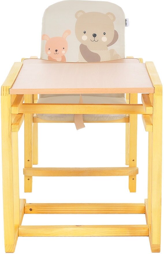 Стул-стол для кормления Bambola "Слоник" с регулируемой спинкой, Мишка-щенок, бежевый - фото №7