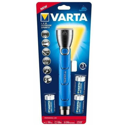 Ручной светодиодный фонарь Varta Outdoor Sports F30 IPX4 (3xLR14) , 1шт.