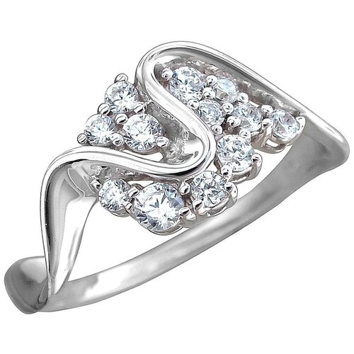 фото Эстет кольцо с 12 фианитами из серебра 01к1512204, размер 18