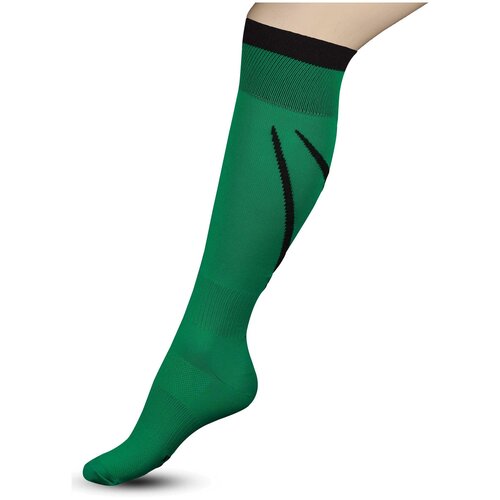фото Гетры футбольные с рисунком, уплотнением и сеткой на стопе indigo, спорт 3-1, зеленый, 44-45