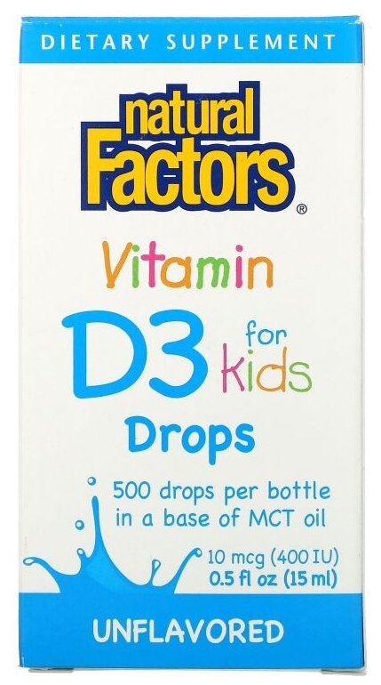 Капли Natural Factors Vitamin D3 for Kids