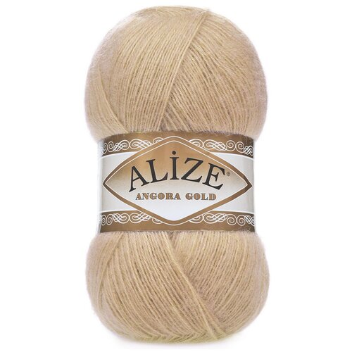 Пряжа Alize Angora Gold, 20 % шерсть, 80 % акрил, 100 г, 550 м, 1 шт., 95 светло-бежевый 550 м