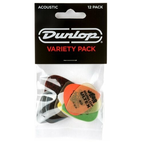 Dunlop PVP112 набор медиаторов для акустической гитары, 12 шт комплект медиаторов dunlop tortex flex 456p 60 0 6мм 6 шт