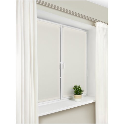 фото Рулонная штора с направляющими струнами sola "сантайм уни белый", 81*170 см