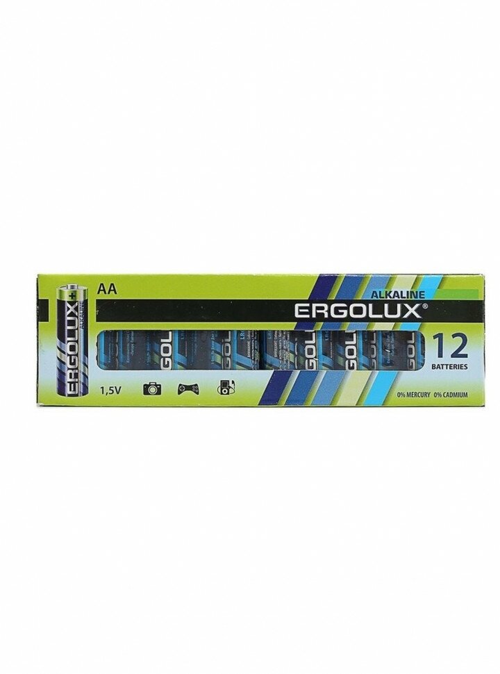 AA Батарейка ERGOLUX Alkaline LR6 BP-12, 12 шт. 2800мAч - фото №4