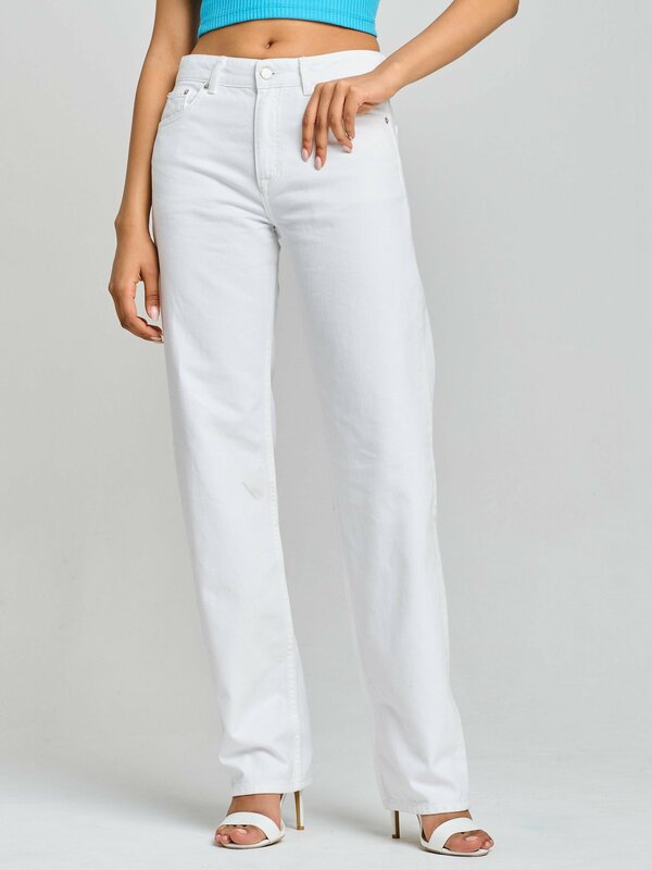 Лучшие Женские джинсы широкие белые