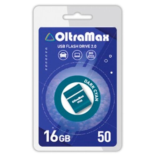 Флеш-накопитель 16Gb OltraMax Drive 50 Mini, USB 2.0, пластик, голубой, тёмный