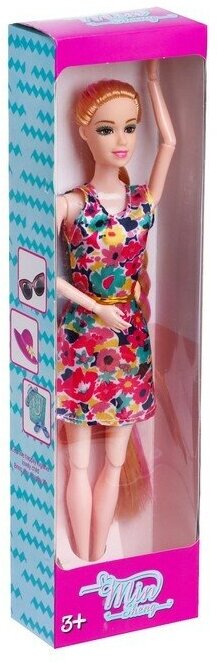 Кукла-модель шарнирная «Мира» в платье, микс - фотография № 5