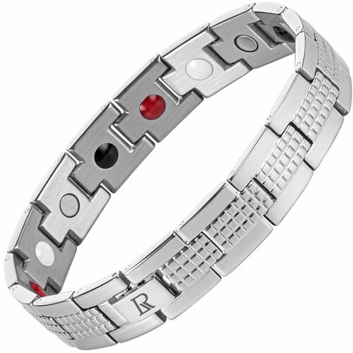 Браслет-цепочка Luxorium, турмалин, 1 шт., размер 21 см, размер L, диаметр 7 см, серебристый