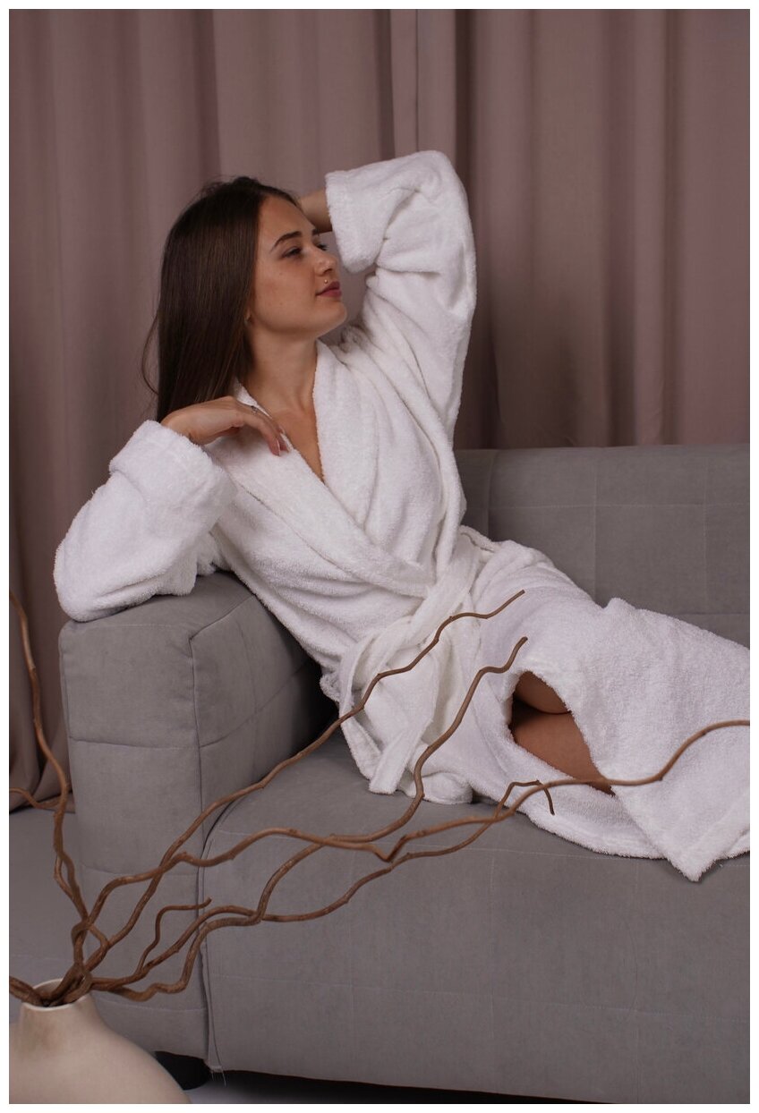 Махровый банный халат для женщин и мужчин - фотография № 5
