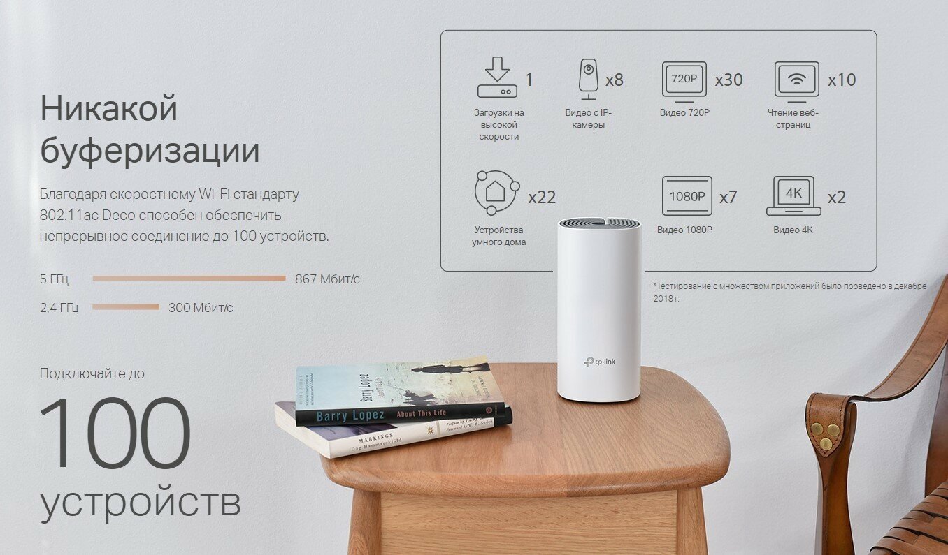 Бесшовный Mesh роутер TP-LINK Deco E4, белый, 2 шт. в комплекте [deco e4(2-pack)] - фото №9