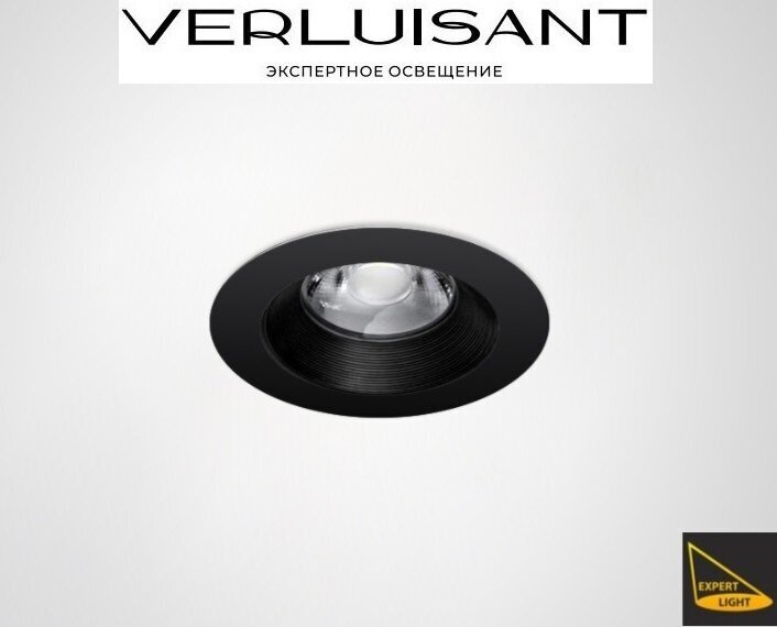 Встраиваемый светодиодный потолочный светильник точечный поворотный экспертного уровня Verluisant Protect Black