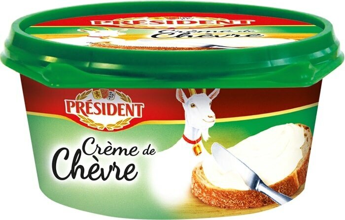 Сыр President Creme De Chevre плавленый с мягким из козьего и коровьего молока с белой плесенью 50% 125г