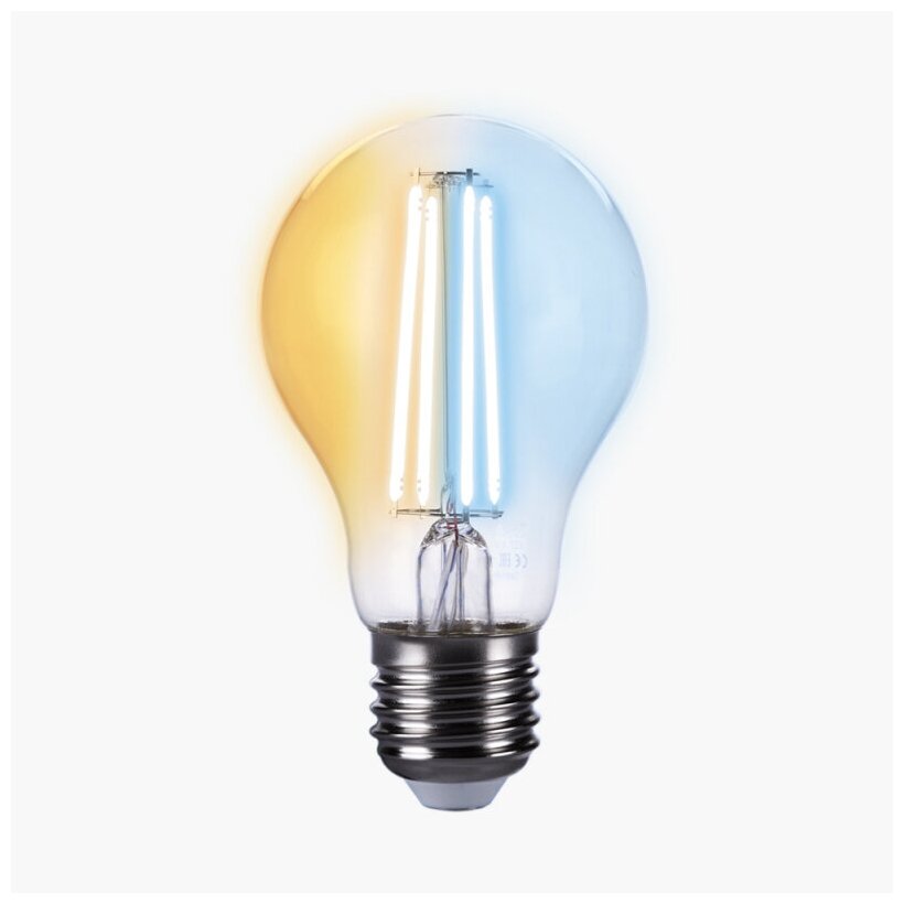 Умная лампа Zetton LED Smart Wi-Fi Bulb A60 E27 6Вт 2200-6500К прозрачная ZTSHLBWCWE271RU (коробка)