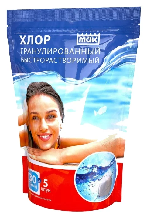 Хлор гранулированный MAK Optima 5 капсул по 30 г Intex - фото №1