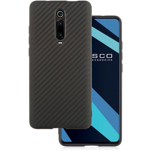 Силиконовый чехол ROSCO для Xiaomi Mi 9T, Mi 9T Pro, Xiaomi Redmi K20 и K20 Pro (Сяоми Ми 9Т, Ксиаоми Редми К20 и К20 Про) с текстурой карбон, черный чехол книжка цветочный фон 21 book на xiaomi redmi k20 сяоми редми k20