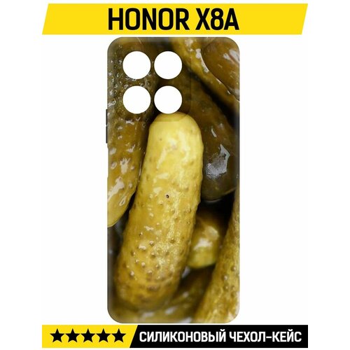 Чехол-накладка Krutoff Soft Case Огурчики для Honor X8a черный чехол накладка krutoff soft case скрежет металла twisted metal сладкоежка для honor x8a черный