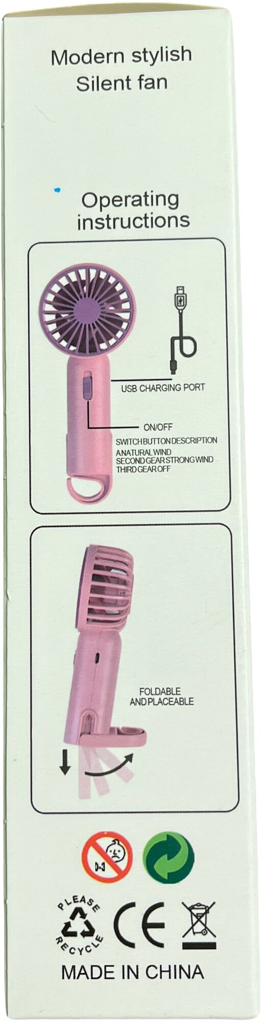 Портативный USB вентилятор Mini Fan с аккумулятором - фотография № 3