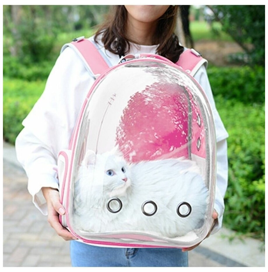 Рюкзак переноска для кошек, собак и грызунов / Рюкзак с иллюминатором для животных до 7 кг - фотография № 5