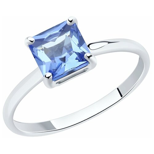 фото Sokolov кольцо из белого золота с родированием с ситаллом 716165, размер 18