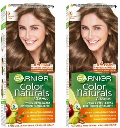 GARNIER Краска для волос Color Naturals 6 Лесной орех, набор 2шт