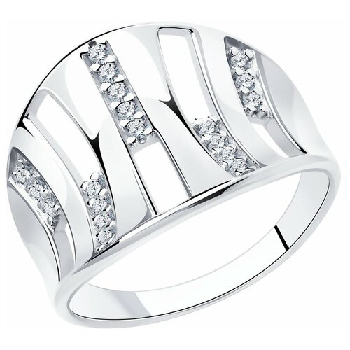 фото Sokolov кольцо из серебра с фианитами 94013194, размер 17.5