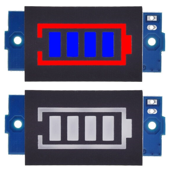 4х-сегментный индикатор заряда Li-ion батареи 3S (12.6V) 45x20 мм XW228DKFR4 (Н)