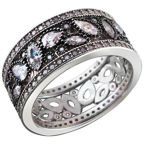 фото Эстет кольцо с фианитами из чернёного серебра 01к1511068ч, размер 16