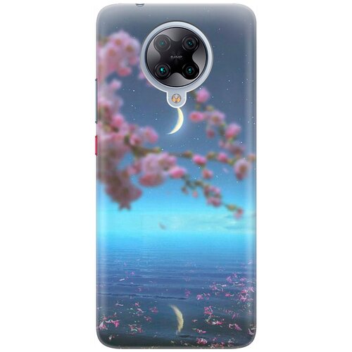 фото Ультратонкий силиконовый чехол-накладка для xiaomi poco f2 pro / redmi k30 pro с принтом "месяц и сакура" gosso