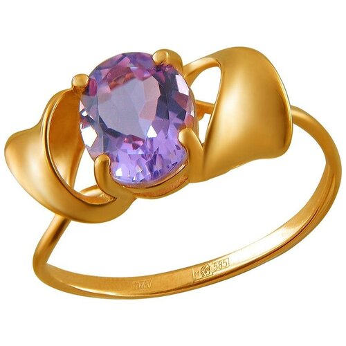 фото Эстет кольцо с 1 аметистом из красного золота 01к3111145-2, размер 17.5