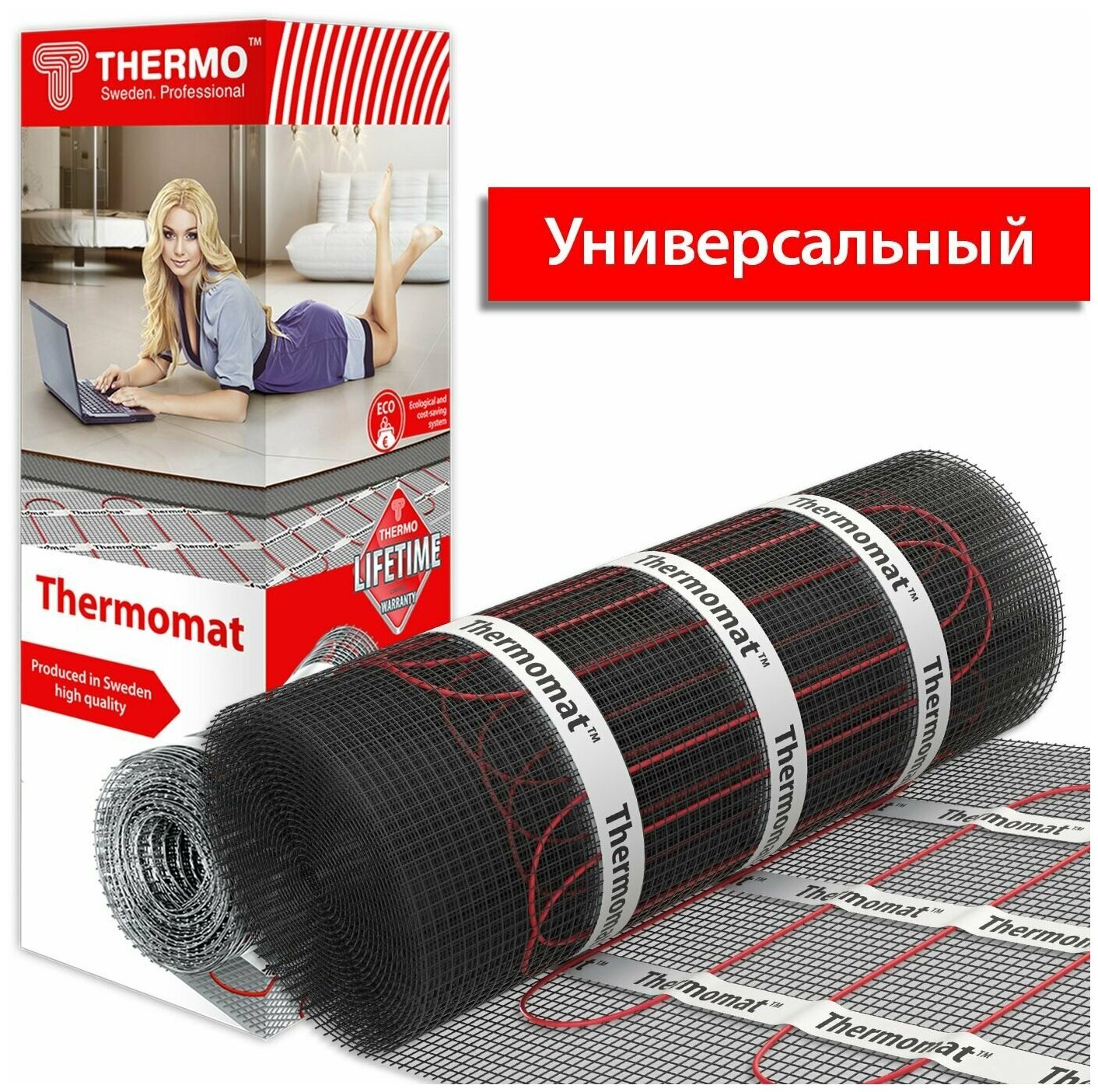 Теплый пол Thermomat TVK-180, 180 Вт, 1 кв. м (электрический нагревательный мат)