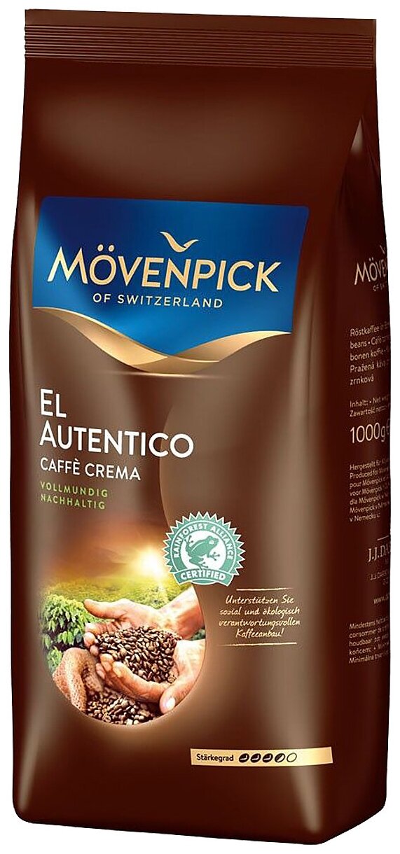 Movenpick El Autentico Caffe Crema 1000г зерно - фотография № 3