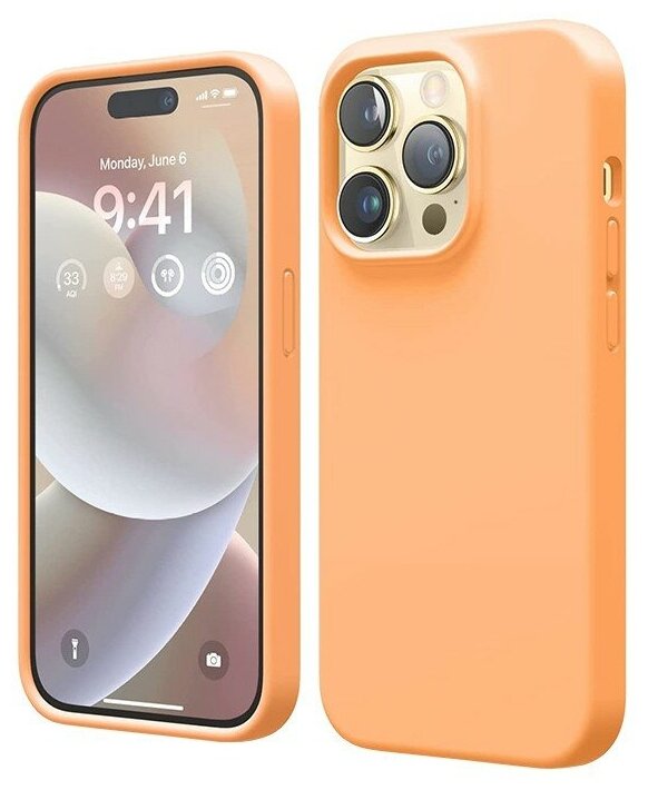 Чехол Elago Soft Silicone для iPhone 14 Pro, оранжевый