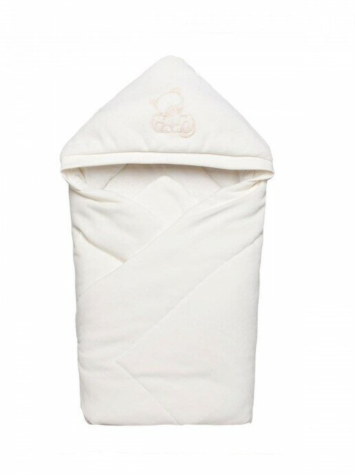 Конверт-одеяло велюр с вышивкой Экрю