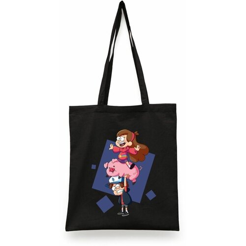 фото Сумка-шоппер унисекс каждому своё "gravity falls/гравити фолз/пухля" черная