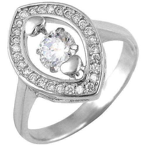 фото Эстет кольцо с фианитами из серебра с33к153176, размер 18