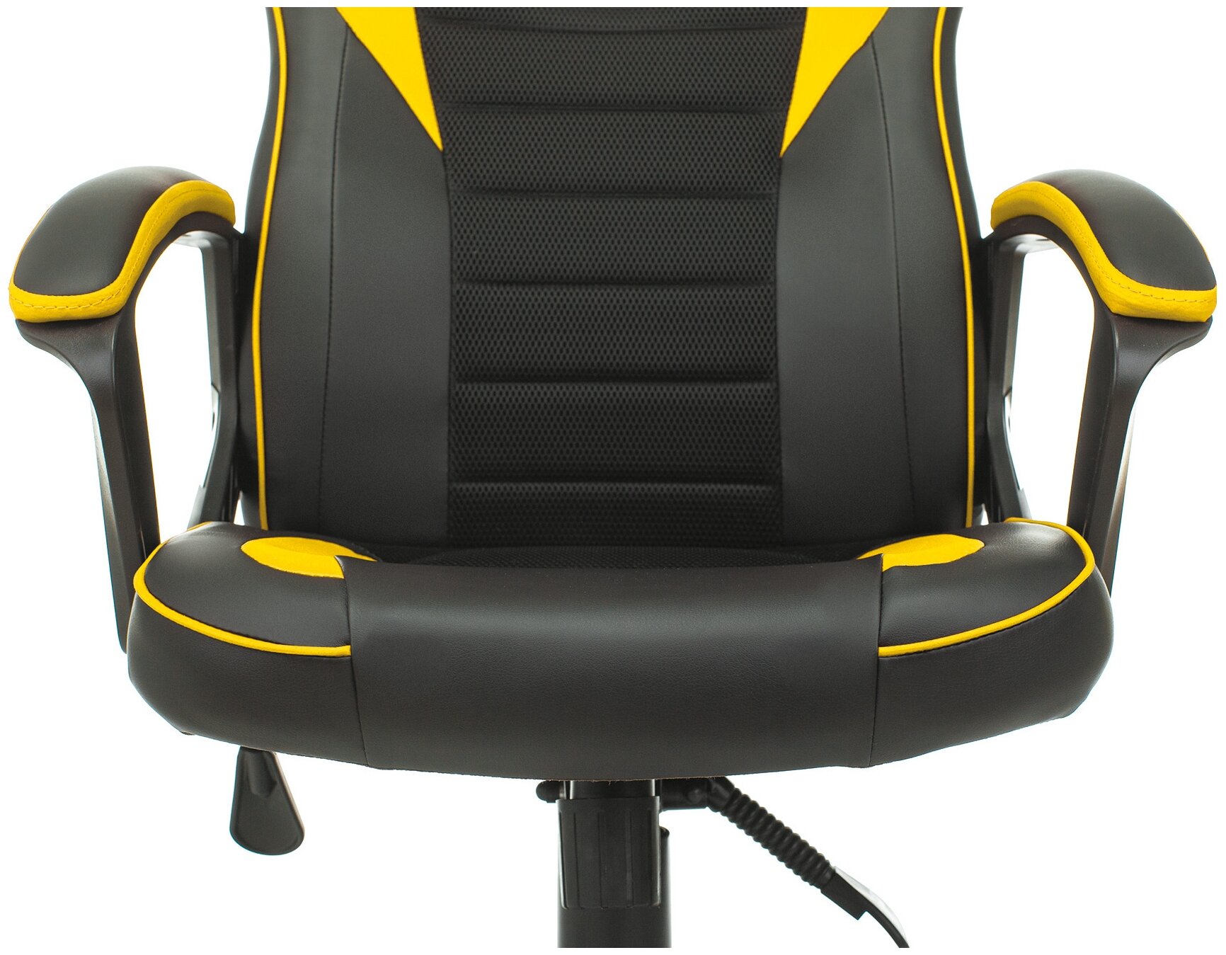 Кресло игровое Zombie GAME 16 черный/желтый эко. кожа/ткань крестов. пластик