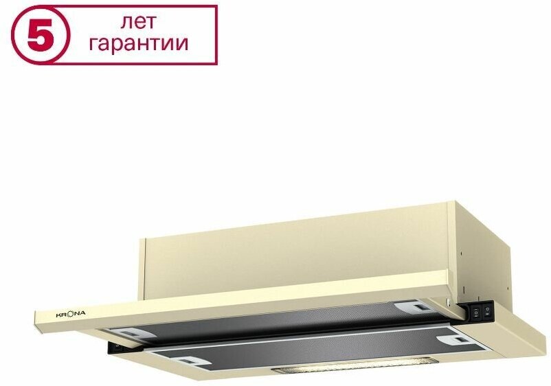 Вытяжка KRONA KAMILLA slim 600 ivory (1 мотор) - фотография № 3