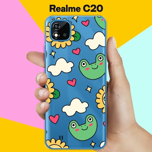 Силиконовый чехол на realme C20 Солнце / для Реалми Ц20 силиконовый чехол на realme xt солнце для реалми иксти