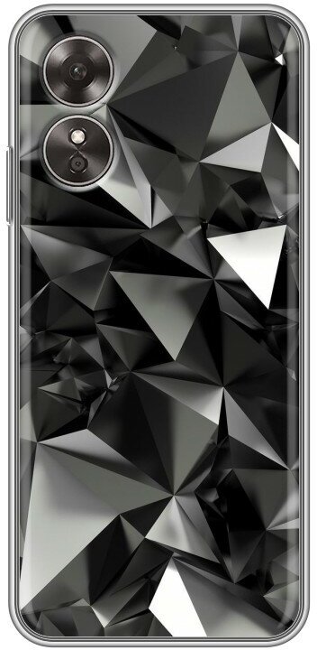 Дизайнерский силиконовый чехол для Оппо А17 / OPPO A17 Черные кристаллы